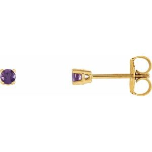 14K Yellow 2.5 mm Natural Amethyst Earrings Ethereal Legacy Boutiques