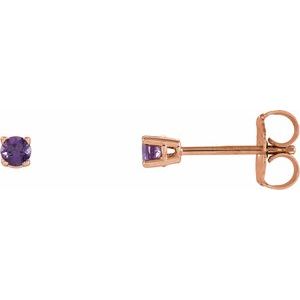 14K Rose 2.5 mm Natural Amethyst Earrings Ethereal Legacy Boutiques
