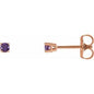 14K Rose 2.5 mm Natural Amethyst Earrings Ethereal Legacy Boutiques