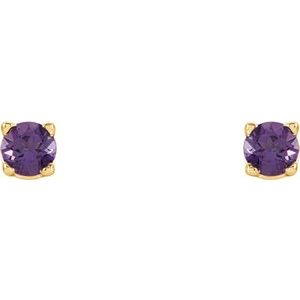 14K Yellow 2.5 mm Natural Amethyst Earrings Ethereal Legacy Boutiques