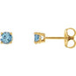 14K Yellow 4 mm Natural Aquamarine Earrings Ethereal Legacy Boutiques
