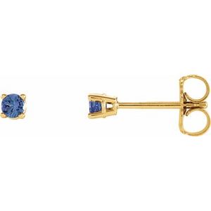 14K Yellow 2.5 mm Natural Tanzanite Earrings Ethereal Legacy Boutiques