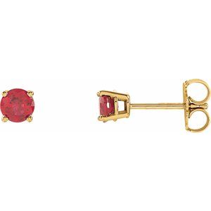 14K Yellow 4 mm Natural Ruby Earrings Ethereal Legacy Boutiques