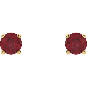 14K Yellow 4 mm Natural Ruby Earrings Ethereal Legacy Boutiques