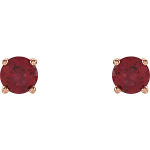 14K Rose 4 mm Natural Ruby Earrings Ethereal Legacy Boutiques