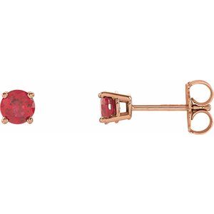 14K Rose 4 mm Natural Ruby Earrings Ethereal Legacy Boutiques