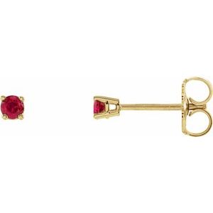 14K Yellow 2.5 mm Natural Ruby Earrings Ethereal Legacy Boutiques