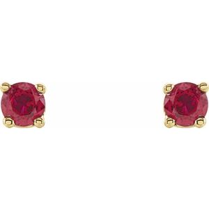 14K Yellow 2.5 mm Natural Ruby Earrings Ethereal Legacy Boutiques