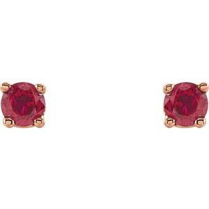 14K Rose 2.5 mm Natural Ruby Earrings Ethereal Legacy Boutiques