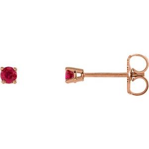 14K Rose 2.5 mm Natural Ruby Earrings Ethereal Legacy Boutiques