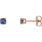 14K Rose 4 mm Natural Tanzanite Earrings Ethereal Legacy Boutiques