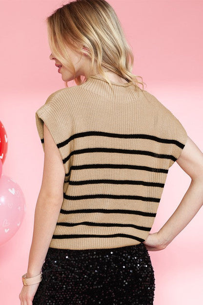 Parchment Striped Ribbed Knit High Neck Sweater Shop Style & More | Fresh Looks, Everyday Deals & Free Shipping