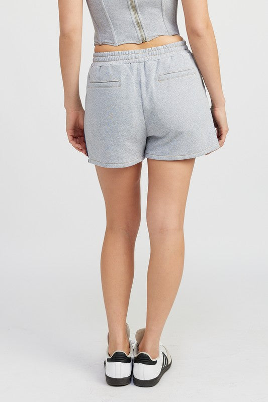 MIXED MEDIA HIGH WAIST SHORTS See size chart under “more details” The Fashion Celestial