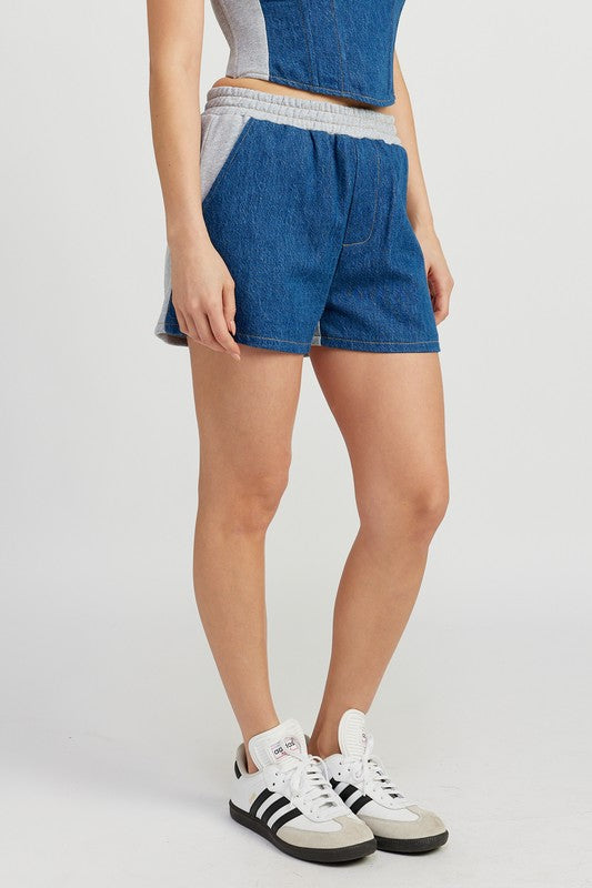 MIXED MEDIA HIGH WAIST SHORTS See size chart under “more details” The Fashion Celestial