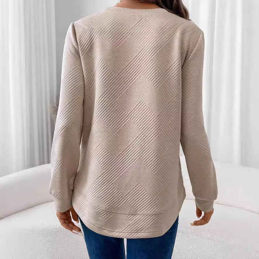 Women's Crew Neck Casual Long Sleeve Shirt See size chart under “more details” The Fashion Celestial