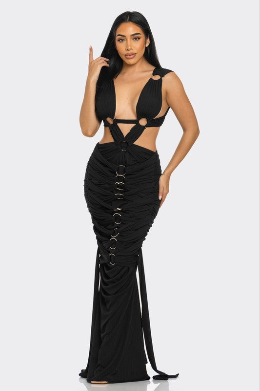 Sahara Mystique Pleated Gown See size chart under “more details” The Fashion Celestial