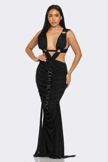 Sahara Mystique Pleated Gown See size chart under “more details” The Fashion Celestial