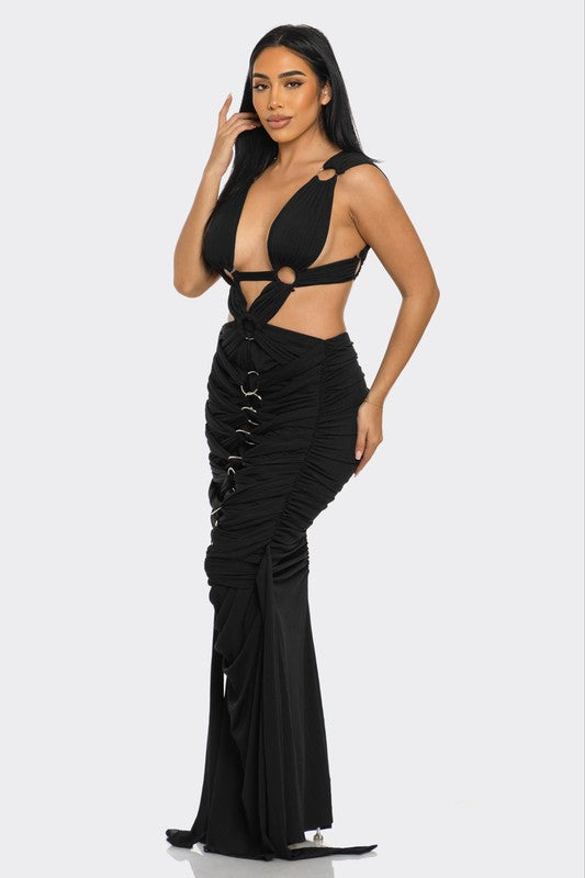Sahara Mystique Pleated Gown See size chart under “more details” The Fashion Celestial