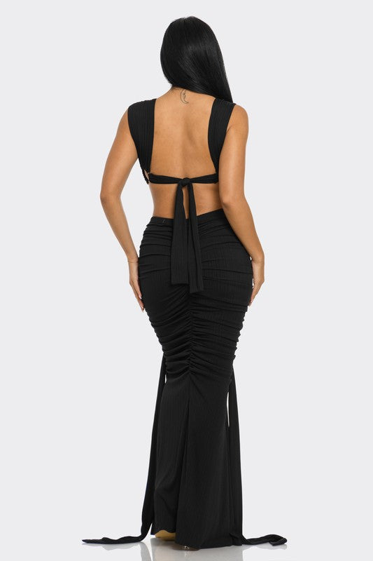 Sahara Mystique Pleated Gown See size chart under “more details” The Fashion Celestial