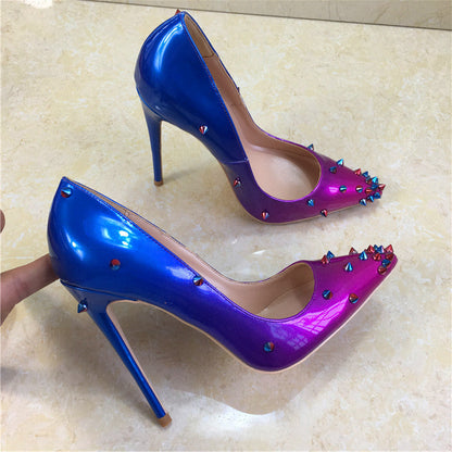Gradient rivet high heels See size chart under “more details” The Fashion Celestial