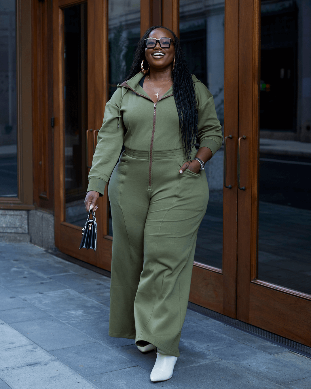 Green Satin Lined Jumpsuit KINApparel