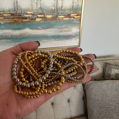Gold Beaded Bracelet Water Resistant Non Tarnish Deep South Originals