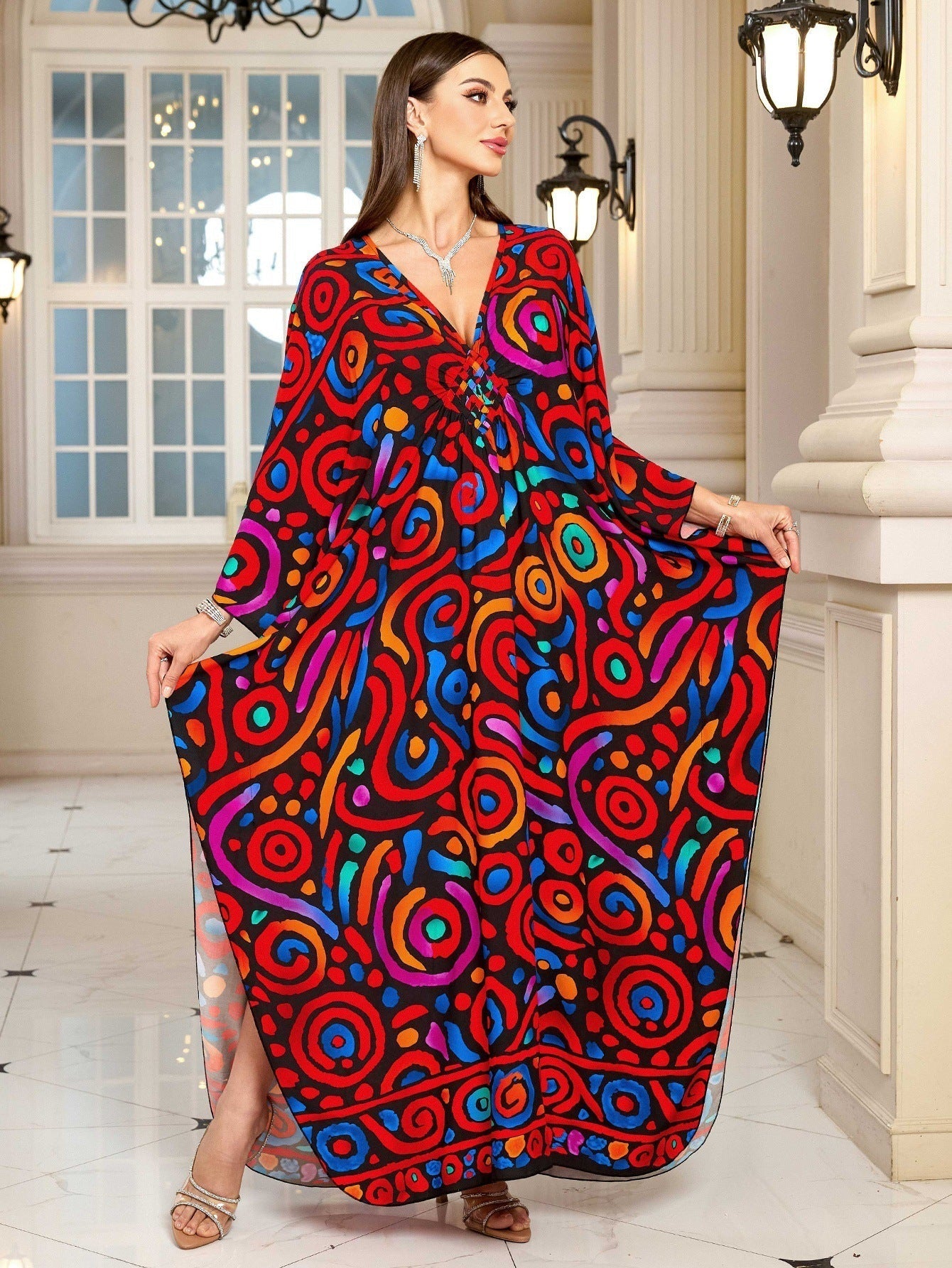 Fashion Personalized Cotton Printed Beach Dress Women Grayceful LLC