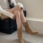 Pointed Toe Mid-Calf High Heel Boots for Women FitiqueFit