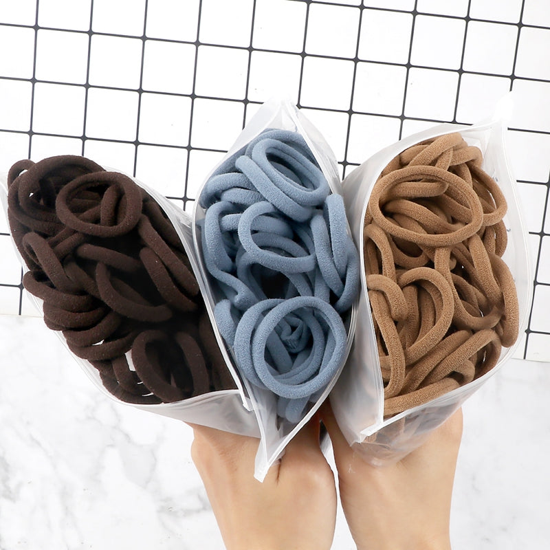 50pcs/Set Women   Basic Hair Bands 1.57inch Simple Solid Colors Elastic Headband Hair Ropes Ties Hair Accessories Ponytail Holder NovaCart