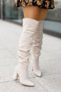 Fall Winter Fashion High Heel Pointed Toe Suede Women's Over-the-knee Boots See size chart under “more details” The Fashion Celestial