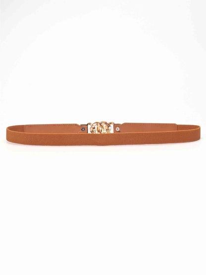 ElegantStyle Zinc Alloy Buckle Elastic PU Belt – Versatile and Stylish Accessory See size chart under “more details” The Fashion Celestial
