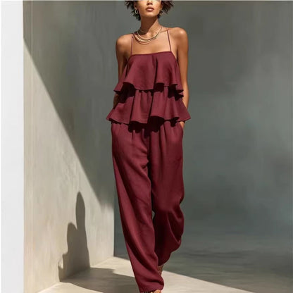 Women's Sleeveless Camisole Top & Casual Pants Set FitiqueFit