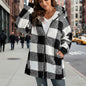 Plaid Hooded Zip-Up Oversized Jacket — Women’s Winter Commute Coat FitiqueFit