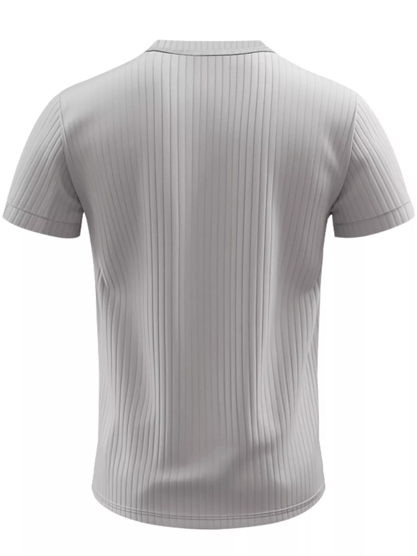 Men's Full Size Ribbed Button-Down Casual T-Shirt Plus Size New Era Fashion LLc