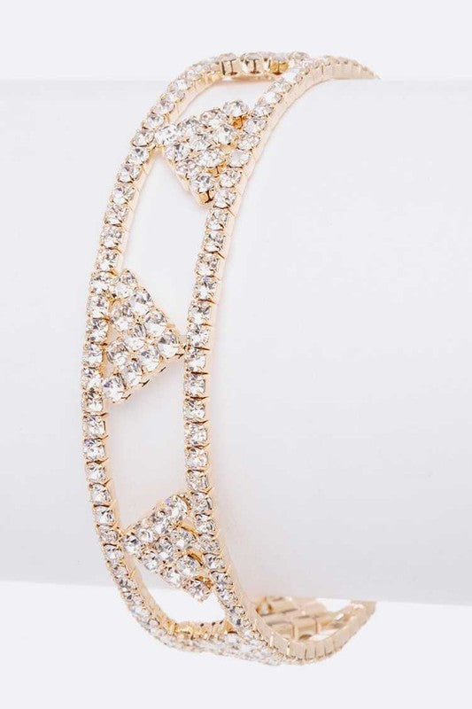 Geo Designed Rhinestone Open Cuff Shop Style & More | Fresh Looks, Everyday Deals & Free Shipping