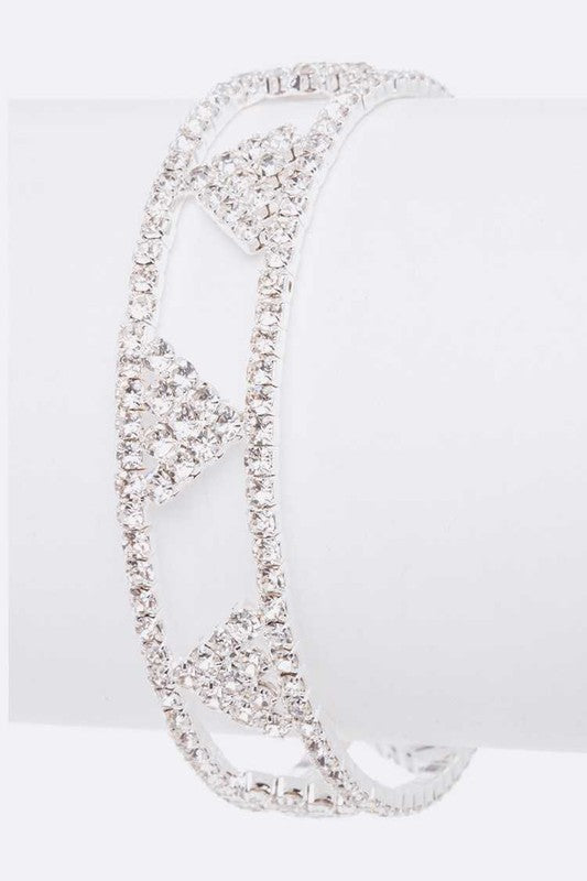 Geo Designed Rhinestone Open Cuff Shop Style & More | Fresh Looks, Everyday Deals & Free Shipping