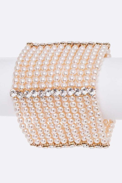 Crystal Accent Layered Pearl Statement Bracelet Shop Style & More | Fresh Looks, Everyday Deals & Free Shipping