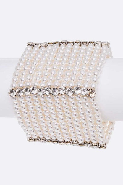Crystal Accent Layered Pearl Statement Bracelet Shop Style & More | Fresh Looks, Everyday Deals & Free Shipping