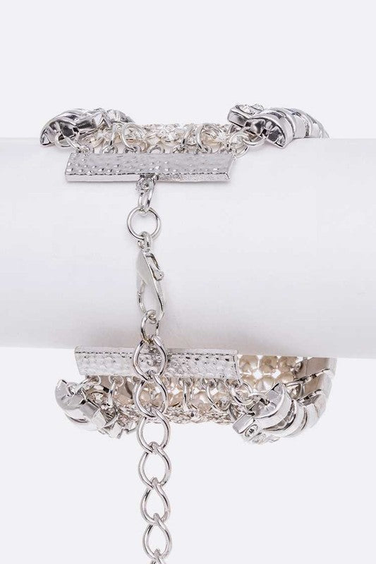 Mix Chain Mesh Rhinestone Statement Bracelet Shop Style & More | Fresh Looks, Everyday Deals & Free Shipping