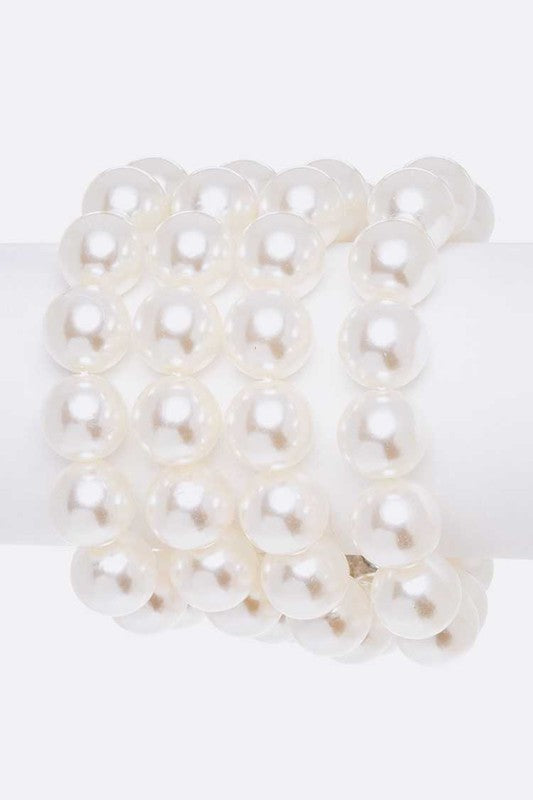Crystal Flower Statement Pearl Stretch Bracelet Shop Style & More | Fresh Looks, Everyday Deals & Free Shipping