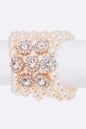 Crystal Flower Pearl Layer Statement Bracelet Shop Style & More | Fresh Looks, Everyday Deals & Free Shipping