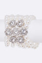 Crystal Flower Pearl Layer Statement Bracelet Shop Style & More | Fresh Looks, Everyday Deals & Free Shipping