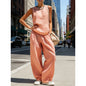 Women's Sleeveless Cardigan Top & Pants Two-Piece Set FitiqueFit