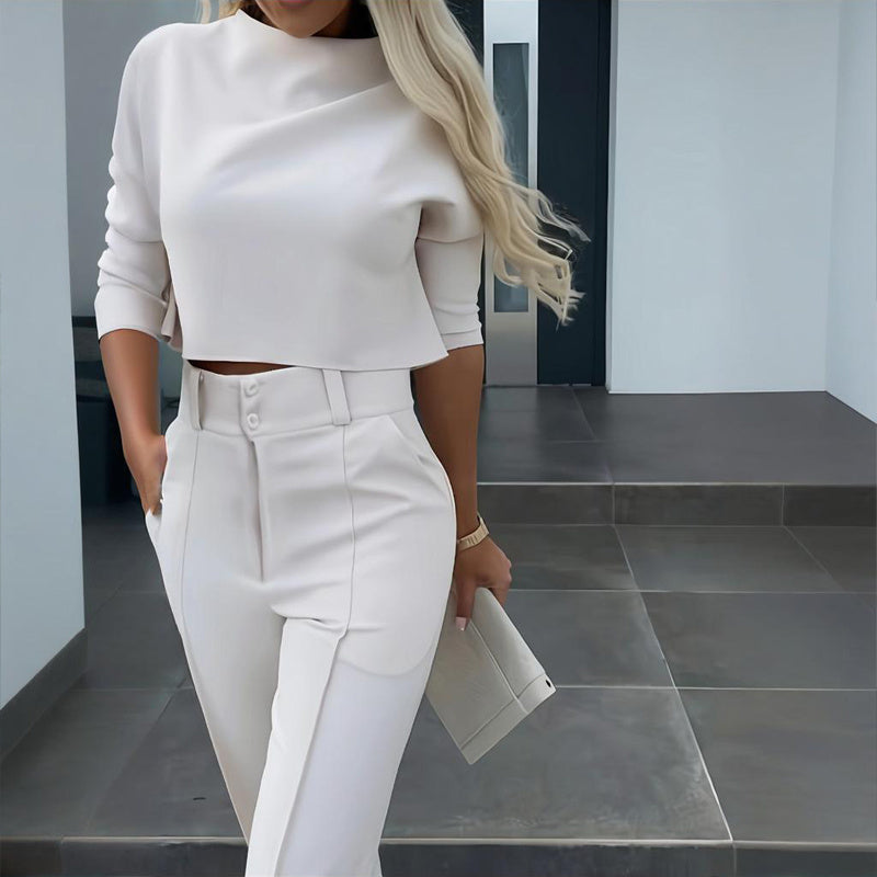 Women's Elegant Solid Color Half Sleeve Short Top FitiqueFit