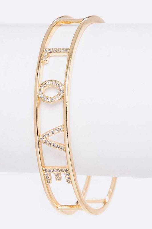 LOVE Cubic Zirconia Open Cuff Shop Style & More | Fresh Looks, Everyday Deals & Free Shipping