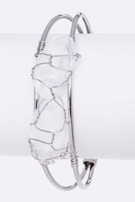 Rock Crystal Wired Adjustable Bangle Shop Style & More | Fresh Looks, Everyday Deals & Free Shipping