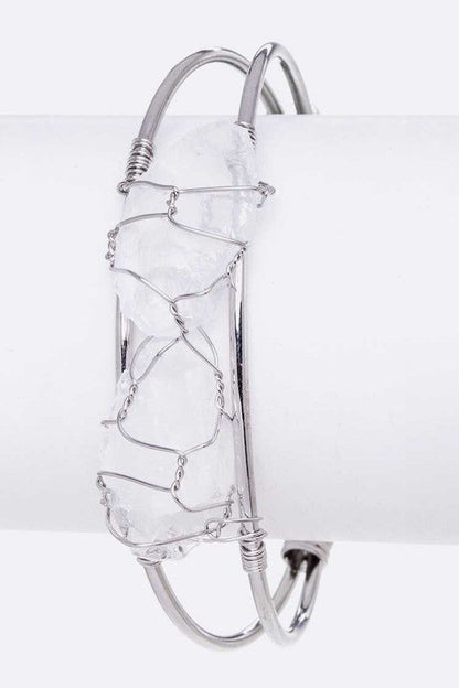 Rock Crystal Wired Adjustable Bangle Shop Style & More | Fresh Looks, Everyday Deals & Free Shipping