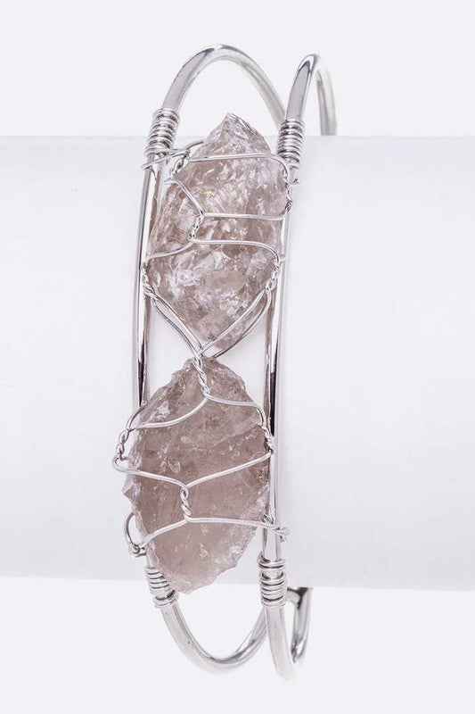 Rock Crystal Wired Adjustable Bangle Shop Style & More | Fresh Looks, Everyday Deals & Free Shipping