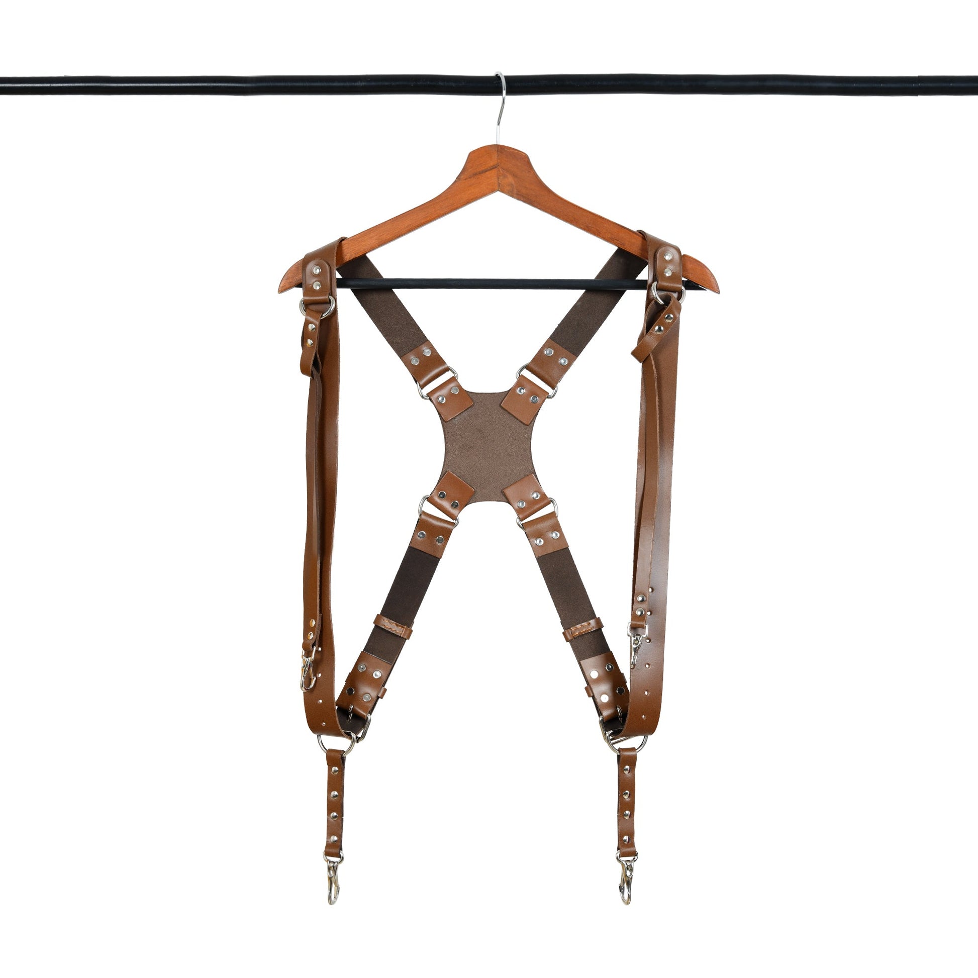Double Camera Strap Harness- Brown Classy Leather Bags