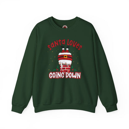 Santa Loves Going Down Crewneck Sweatshirt The Devil's Pickle